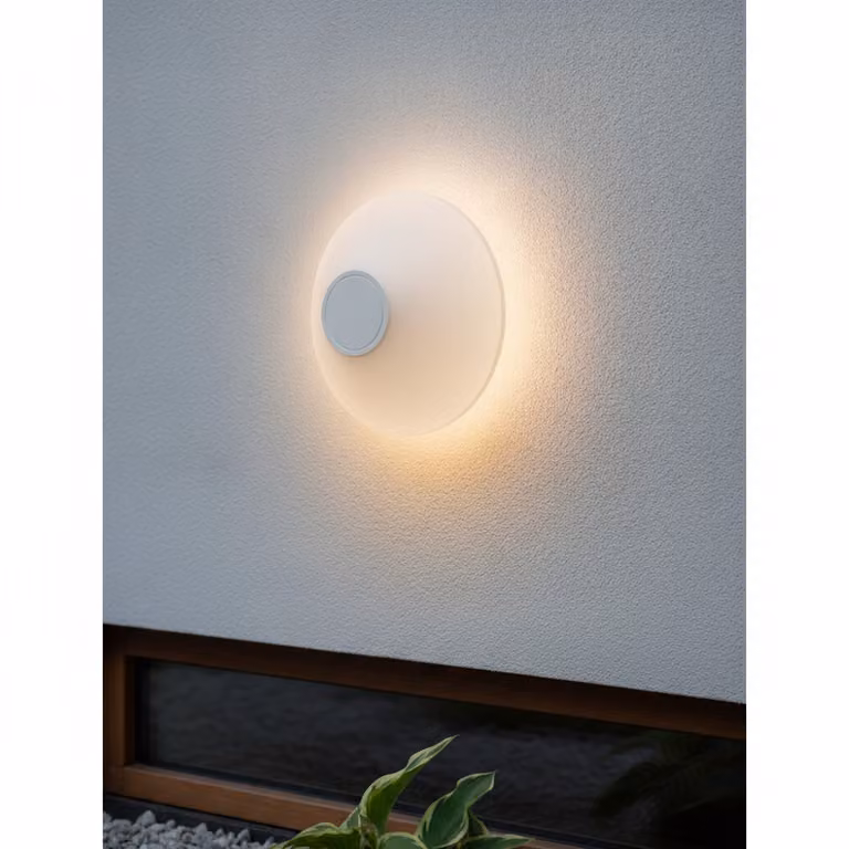 Lyora Design LED-wandlamp wit rond aluminium