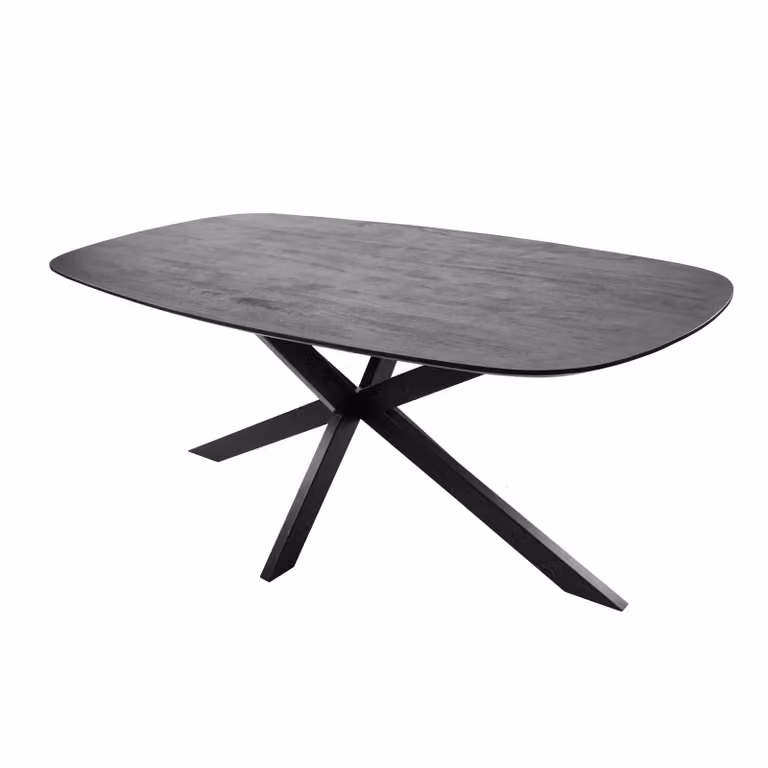 Kick Collection eettafel Dana - Ovaal acaciahout - Zwart - 240 cm