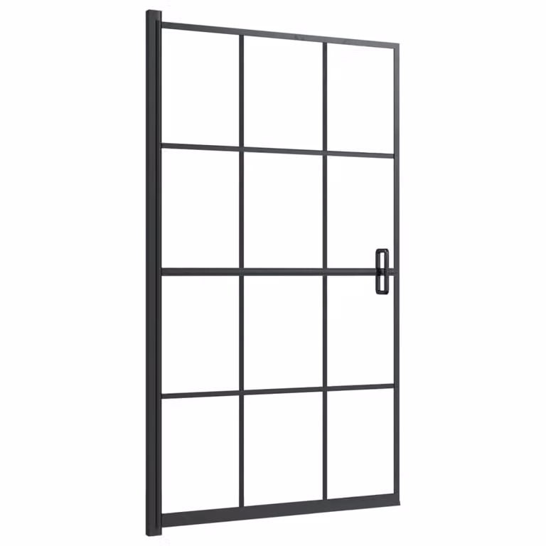 vidaXL Douchecabine met veiligheidsglas, zwart, 80 x 140 cm