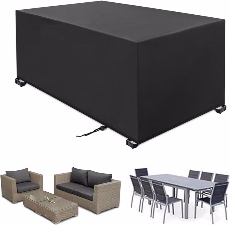 Zwarte Tuinmeubelhoes voor Terrasmeubels van Scheurbestendig Oxford - B/D/H: 110 x 110 x 74 cm