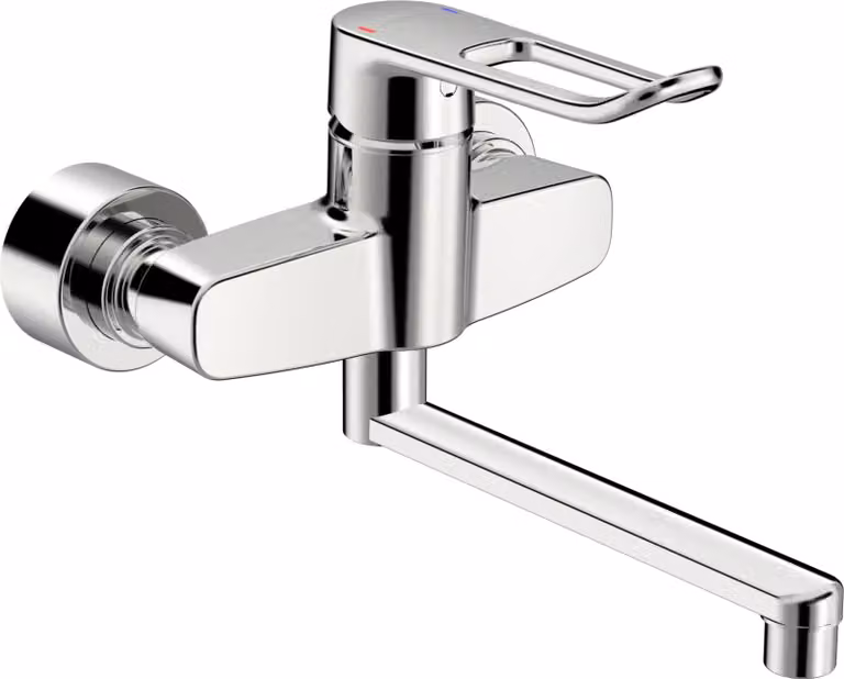 Hansa HANSACLINICA EHM WT batterij beugelhendel met lange uitloop van 277 mm, chroom