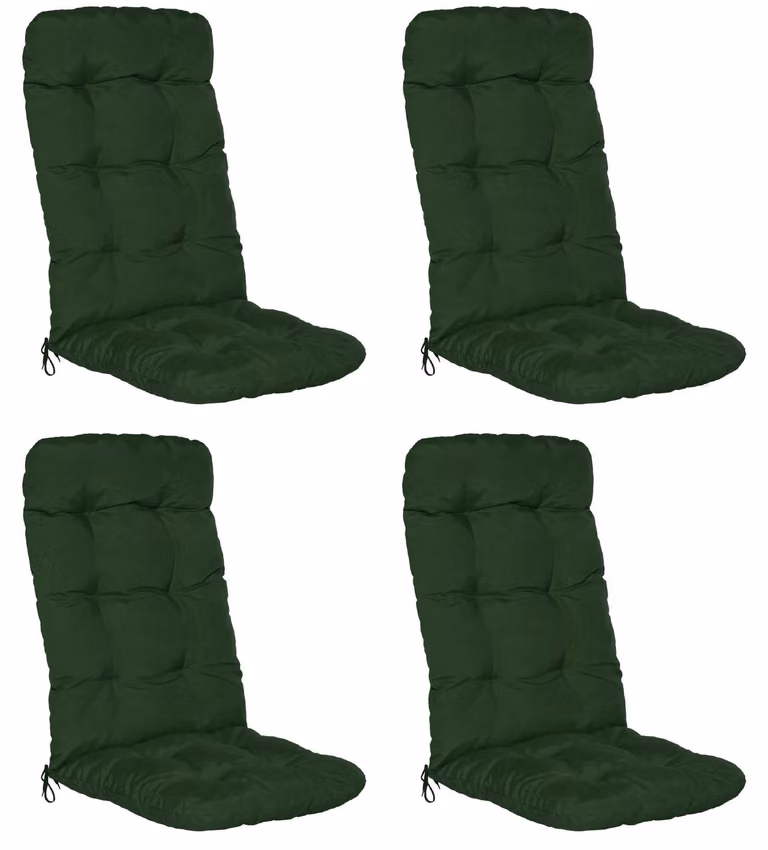 Beautissu Flair HL set van 4 rugleuningkussens met koords, donkergroen, B: 120 cm, D: 50 cm, H: 8 cm