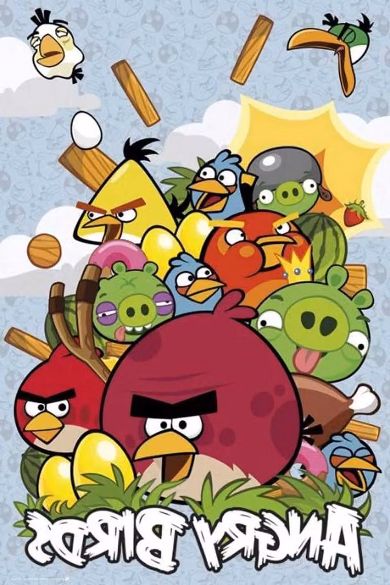 Angry Birds Poster Wanddecoratie met Clip-on Frame Zwart 61 x 91,5 cm