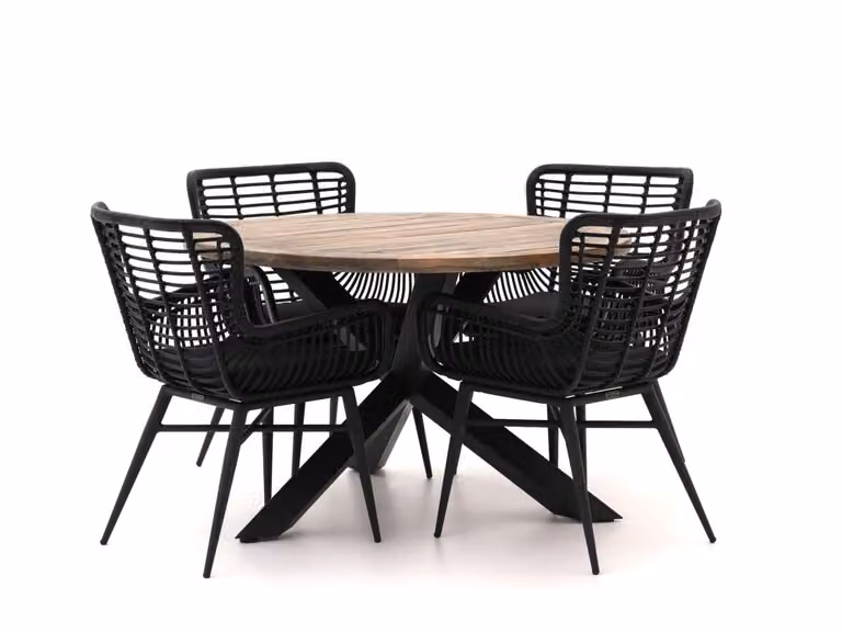 Intenso Furniture Diningset voor 4 personen, Teakhout, Bruin