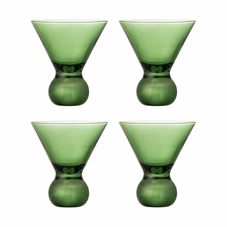 Bloomingville Corliss cocktailglazen groen set van 4 stuks