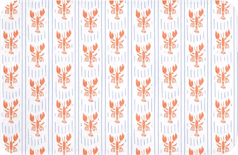 Antislip Badmat Meer Hummer - Blau en Oranje - 60 x 40 cm