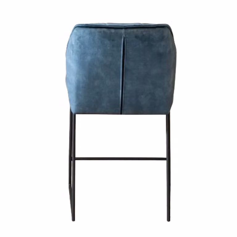Bronx71 Velvet barkruk Janna blauw, Hoogte: 70 cm