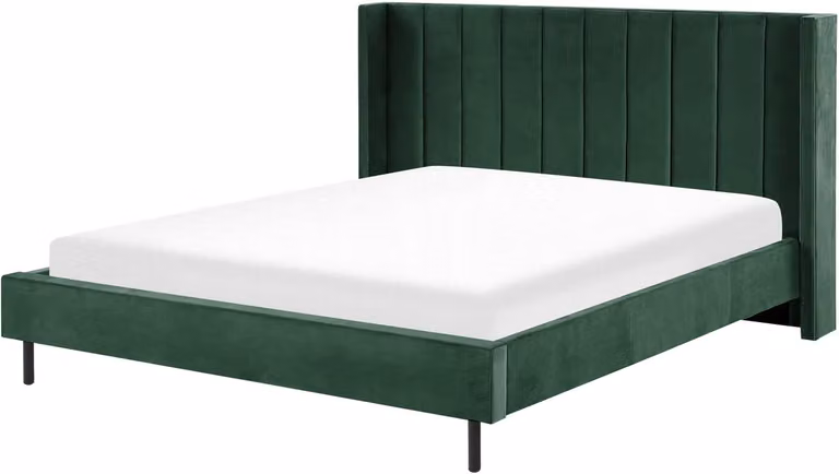 VILLETTE Tweepersoonsbed Donkergroen Fluweel 180 x 200 cm