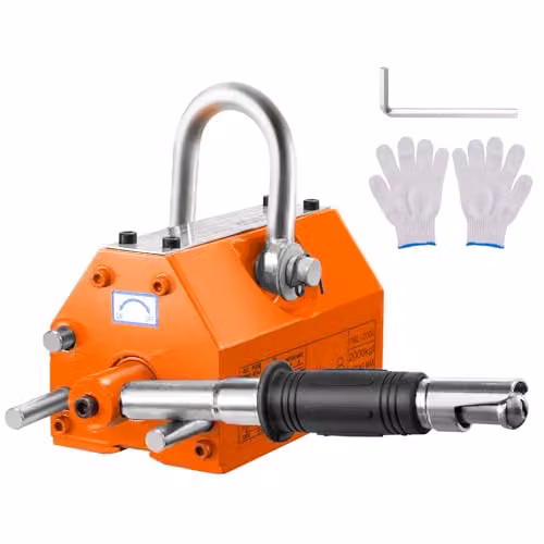 VEVOR Set van 14 Gele Neodymium Hijsmagneten met 2000 kg Draagvermogen en 5000 kg Trekkracht, B/D/H: 35,0 x 15,0 x 16,8 cm