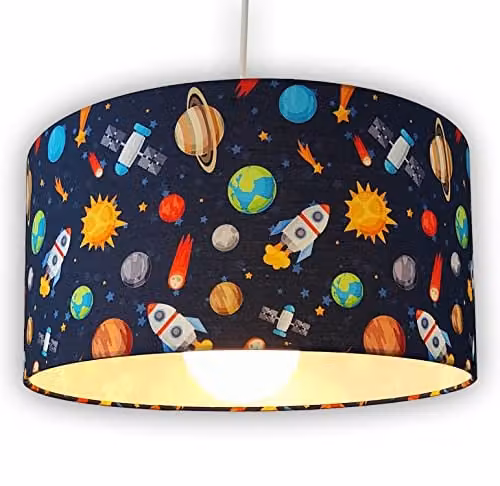 Niermann Standby Stoffen hanglamp multicolor, ronde textiele hanglamp met verstelbare ophanging, Ø 35 cm