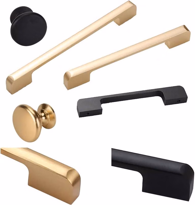 Modern Gouden Meubelgreep voor Kastdeuren - Rechthoekig - 64 mm