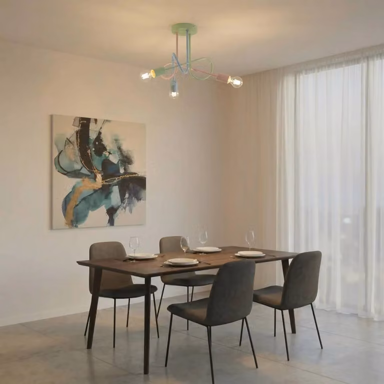 HELam Oxford Plafondlamp, Modern, Multicolor, Dimbaar, Metaal