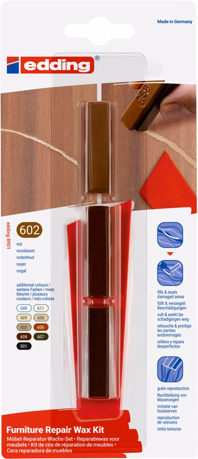 Edding 8901 reparatiewas voor houten meubels - Notenhout