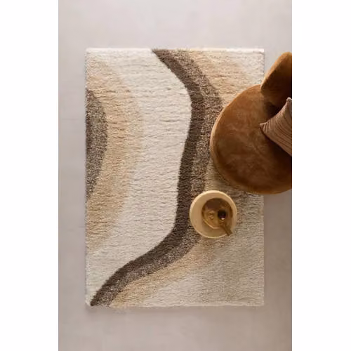 NOUS Living Vloerkleed Crème/Bruin Modern Geometrisch Rechthoekig B/D: 230 x 160 cm