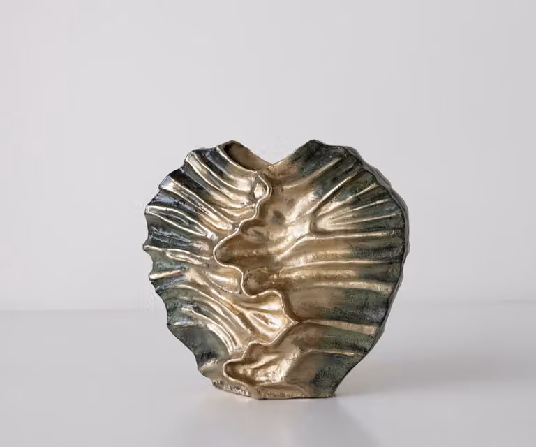DELIFE Vaas Nerina Handgemaakt Aluminium Verde Antico B: 47 cm, D: 18 cm, H: 42 cm