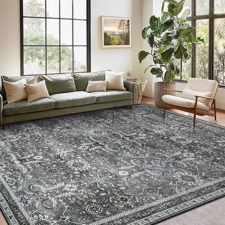 Groen Vloerkleed voor de Woonkamer, Rechthoekig