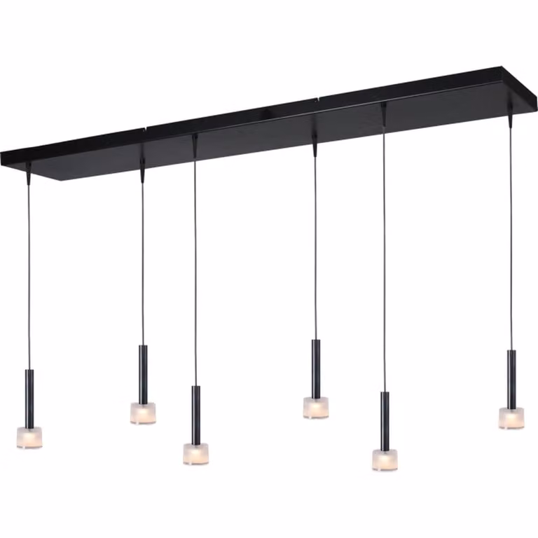 Masterlight Fabro 6-lichts hanglamp led - Dappled Oil - Zwart