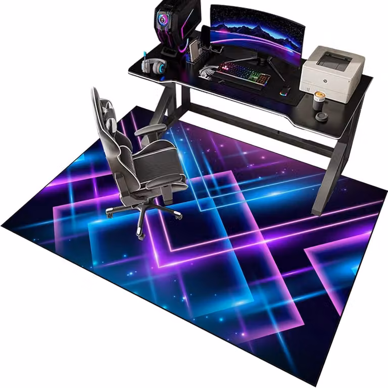 Antislip Vloerbeschermingsmat voor Bureaustoel en Gamingstoel, Polyester, Breedte: 120 cm, Diepte: 80 cm