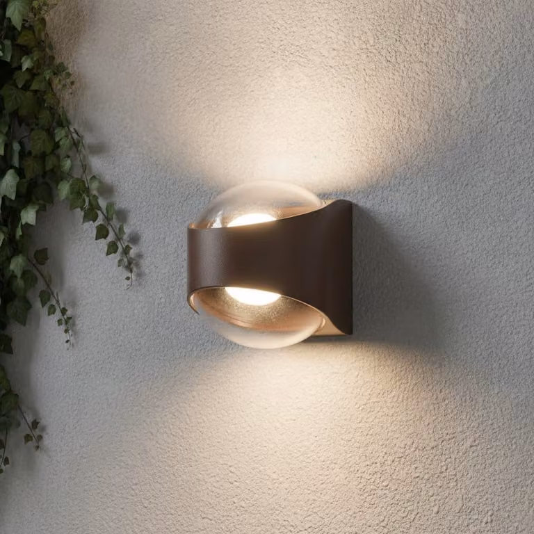 Artdelight London Moderne Buitenlamp - Bruin - Aluminium - Hoogte: 12 cm