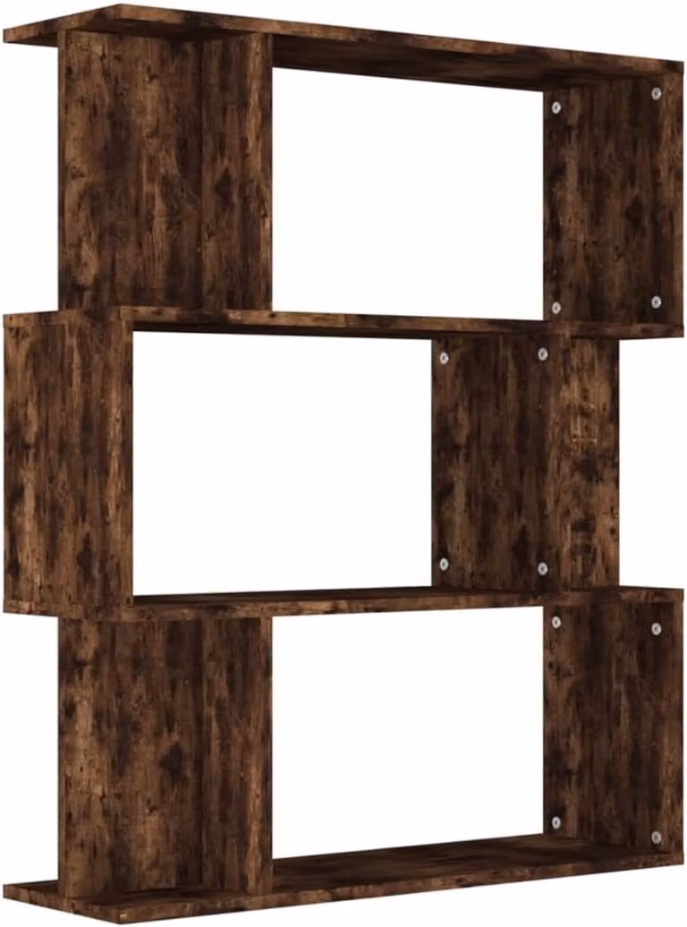 Open houten boekenkast en kamerverdeler voor de woonkamer, hal of het kantoor - B: 80 cm, D: 24 cm, H: 96 cm