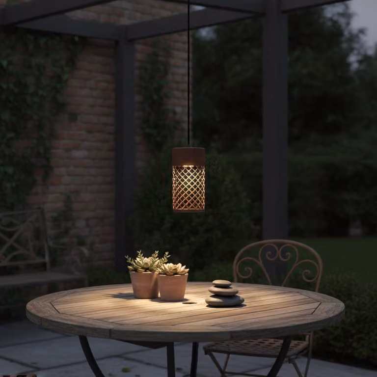 Lyora Motley hanglamp bruin met LED en aluminium