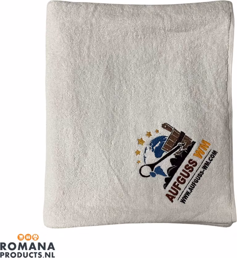 Aufguss Wapperdoek voor sauna en wellness, Wit, 100 x 150 cm