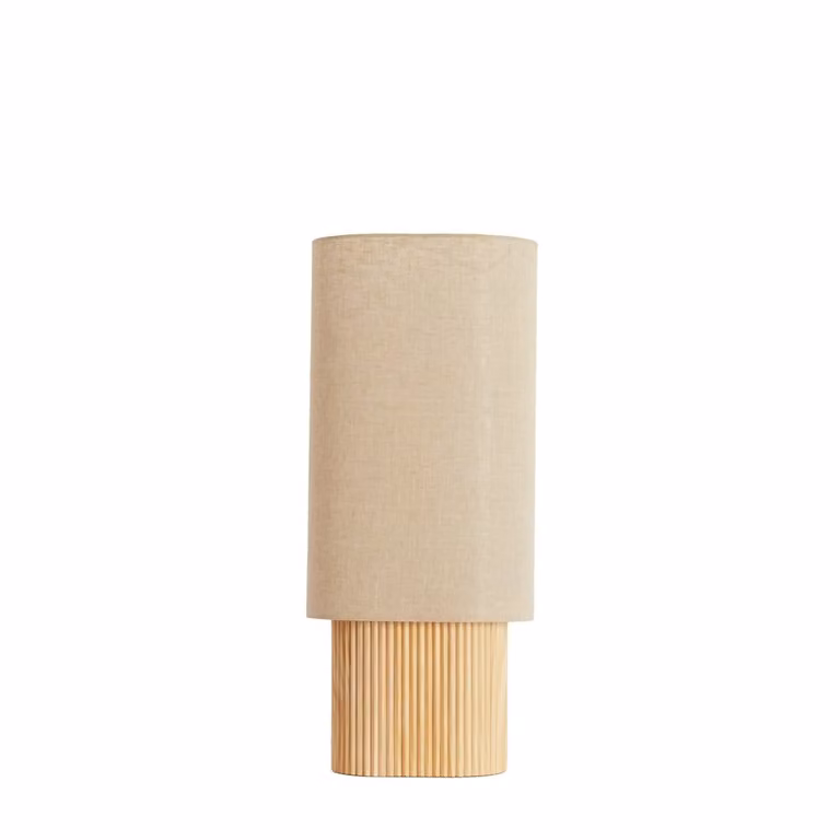 Light & Living Laslo Tafellamp - Hout en Textiel - Beige - Hoogte: 70 cm