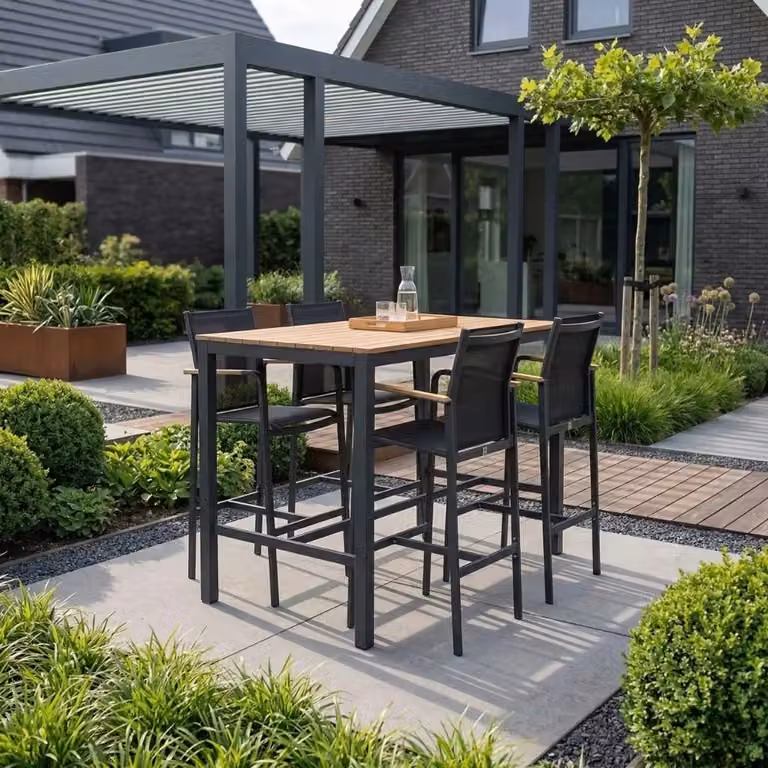 LUX outdoor living Douglas barset 5-delig aluminium antraciet Breedte: 150 cm