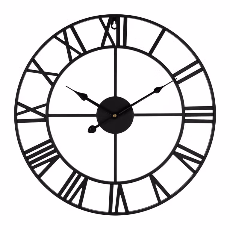 QUVIO Klassieke Wandklok van Staal - Diameter: 45 cm