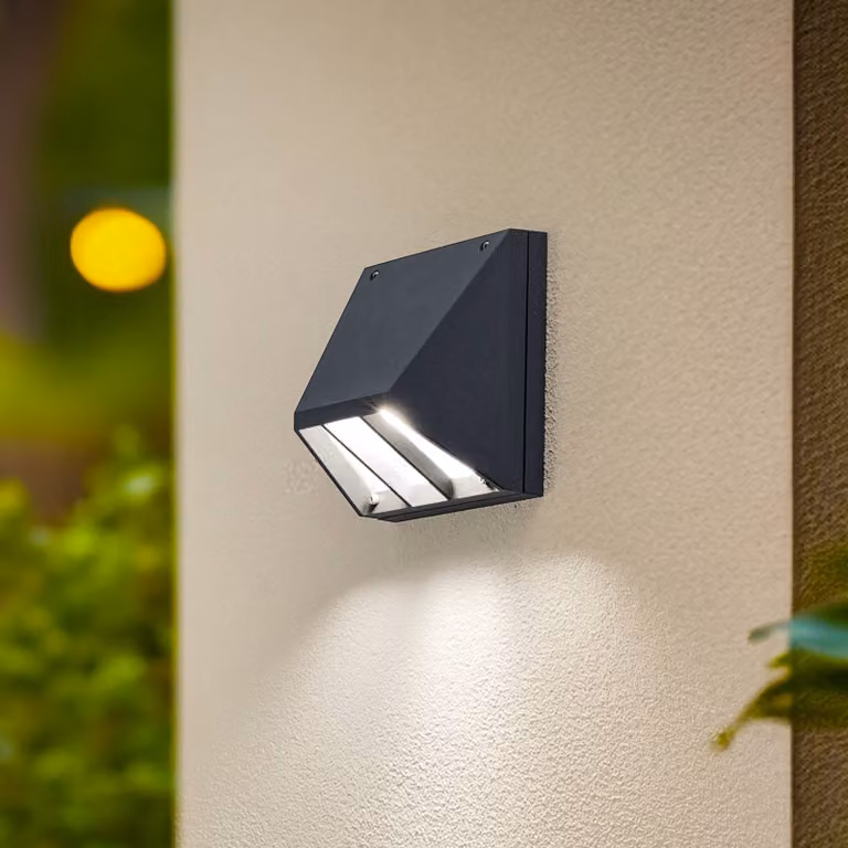 Bega LED buitenwandlamp zwart aluminium met transparant glas