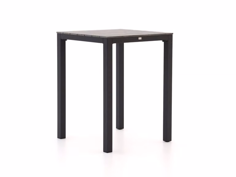 Bellagio Bartafel Vierkant Tuintafel Grijs met Houtlook en Aluminium Onderstel Bx: 80 cm, Dx: 80 cm, H: 105 cm