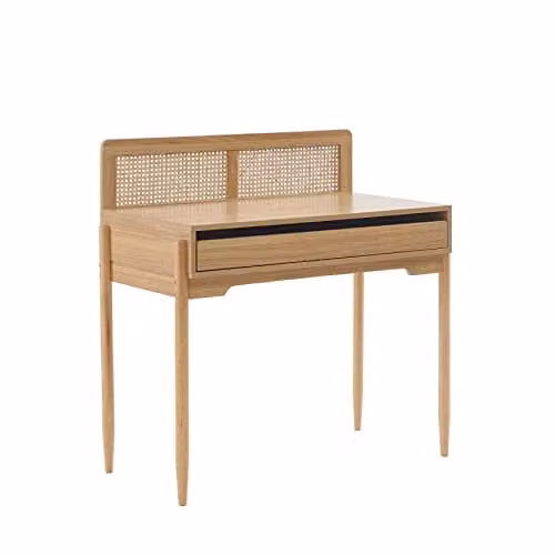 BAÏTA Pablo kinderbureau met eikenlook en rotan details