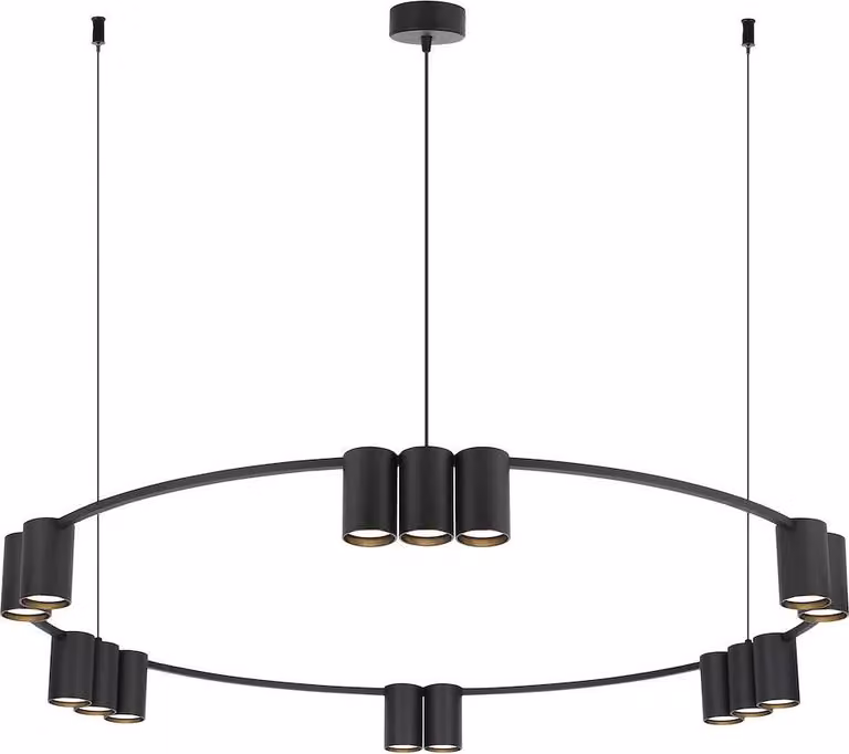 Milagro Genesis Design Hanglamp met Spots, Zwart, Aluminium, Dimbaar