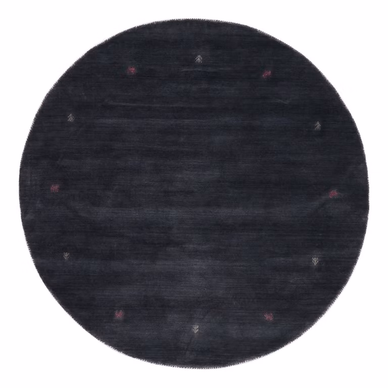 home24 Gabbeh Uni rond wollen vloerkleed grijs Diameter: 200 cm