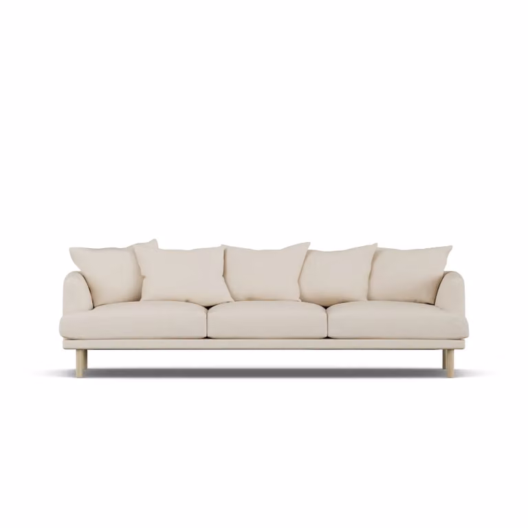 1898 Sjövik 3,5-zits sofa in Beige met witgeolied eiken