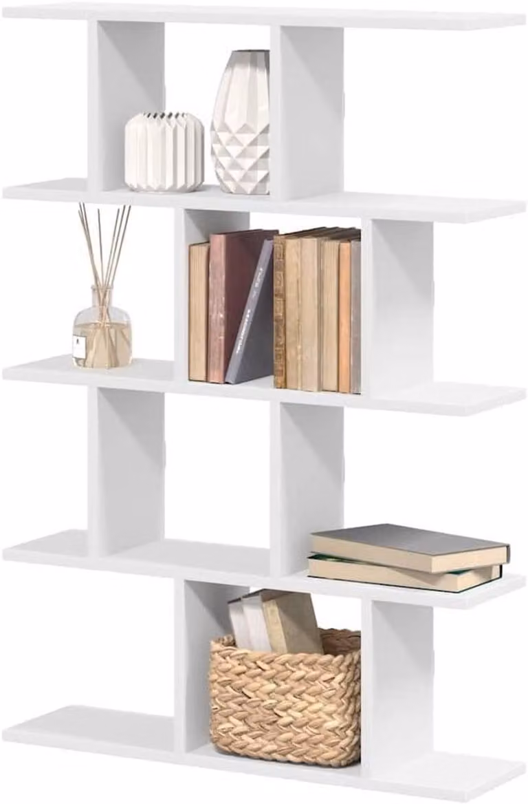 Wit Kubusrek Wandrek met Vakken B: 70 cm, H: 100 cm