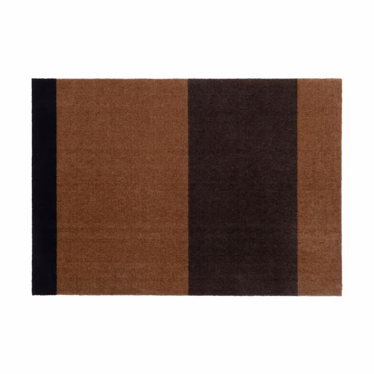 Tica Copenhagen Stripes gangmat horizontaal, Cognac-donkerbruin-zwart, 90 x 130 cm