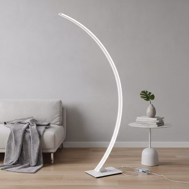 Lyora Vloerlamp Wit Modern met LED en Dimfunctie