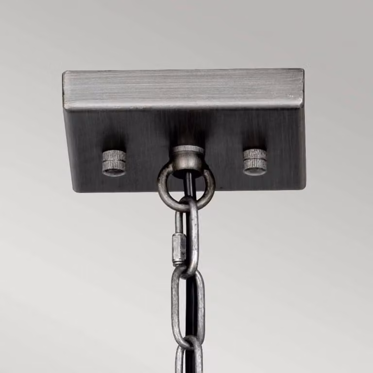 Elstead Lighting Louvre LED Hanglamp - Industrieel - Metaal en Glas - Painted Gunmetal