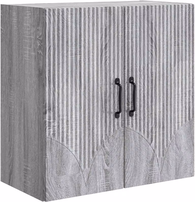 vidaXL Wandkast Sonoma Grijs van Hout en Metaal B: 59 cm, D: 31 cm, H: 60 cm