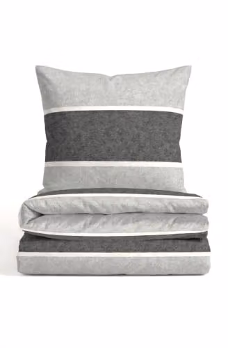 biberna Premium Melange-flanellen beddengoed set met strepen, grijs, 2-delig met dekbedovertrek en kussensloop, 100% katoen, B/D/H: 155 x 220 cm en 80 x 80 cm