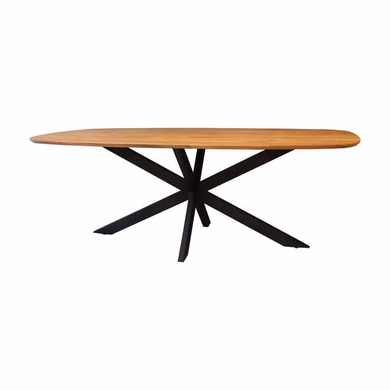 Nest of Nora Eettafel Vina - Ovaal - Massief Acaciahout - Naturel - Breedte: 215 cm, Diepte: 105 cm, Hoogte: 77 cm