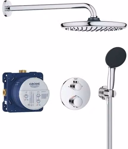GROHE Precision 250 Douchesysteem met ronde douchekop en handdouche, chroom, 34883000