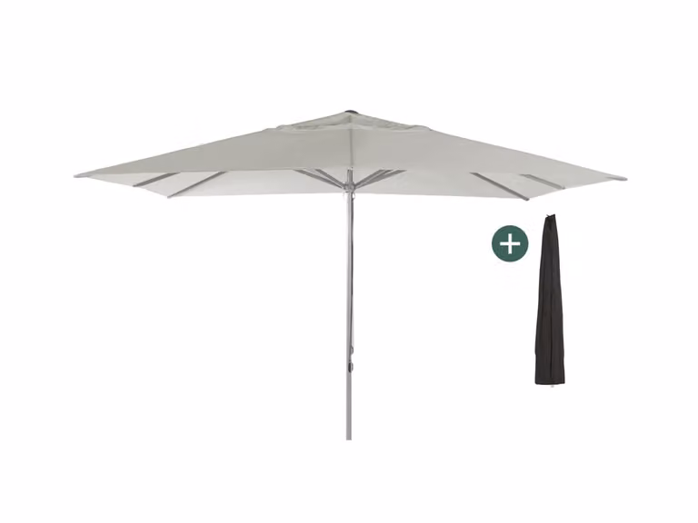 Shadowline Cuba Parasol Grijs Rechthoekig B: 400 cm, D: 287 cm, H: 300 cm inclusief hoes