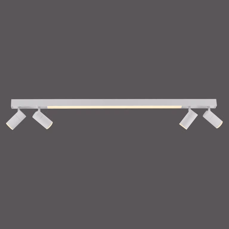 Paul Neuhaus Pure Lines LED plafondlamp, wit, 120 cm, dimbaar met afstandsbediening
