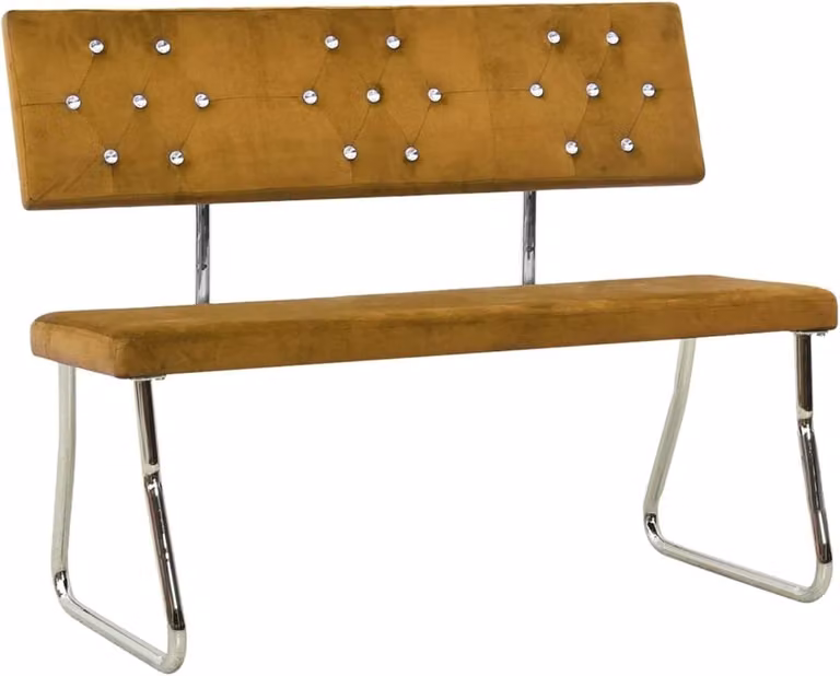 Bruine fluwelen bank voor de keuken of eetkamer, 110 cm