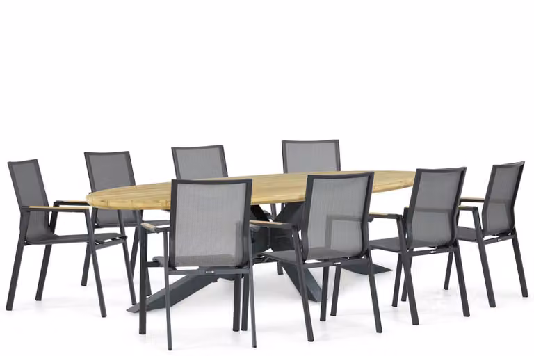 Lifestyle Garden Furniture Fiora/Diogo moderne eettafelset voor 8+ personen, 280 cm, bruin