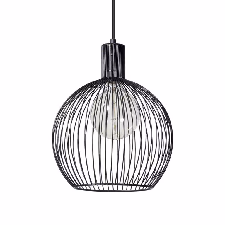ETH Wire Hanglamp Zwart Metaal Rond Ø 30cm