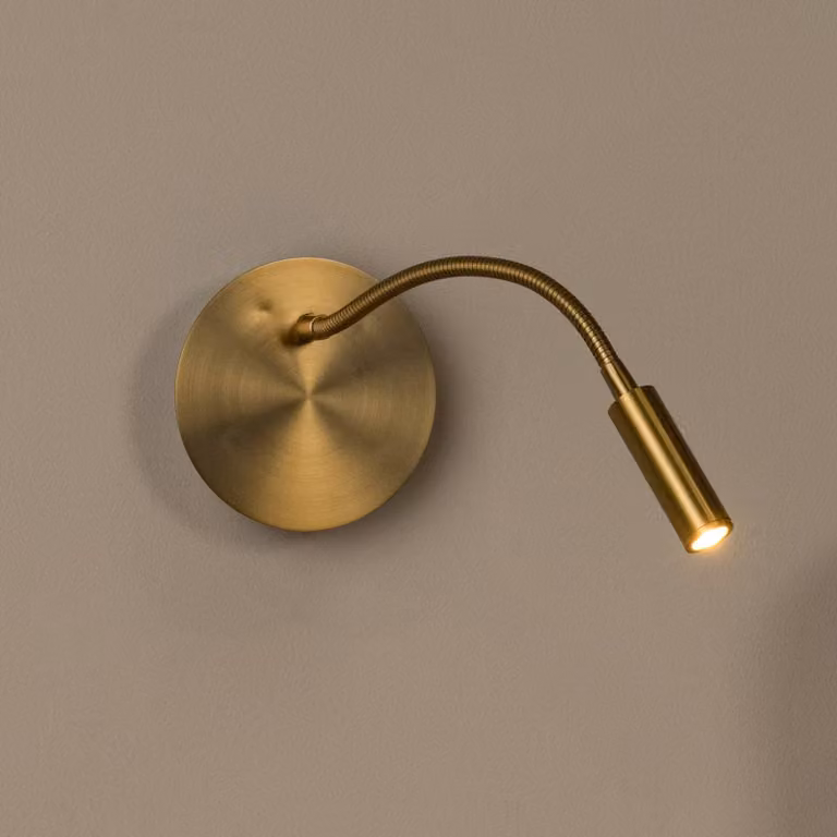 Lucide Jolijn LED wandlamp goud/messing met verstelbare arm