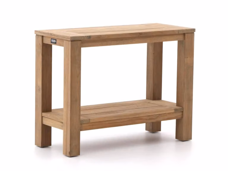 ROUGH Furniture ROUGH Wandtafel Tuintafel van Teakhout - Rechthoekig - Bruin/Grijs